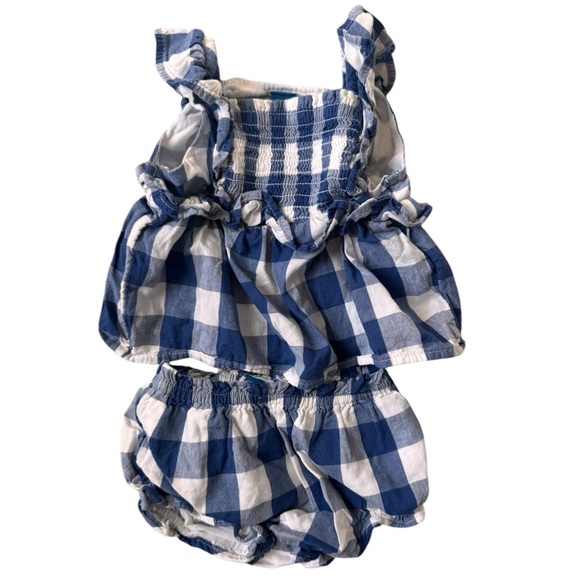 Old Navy baby girl Ruffle-Trim Gingham Top and Bloomer Shorts size 3-6 months - Picture 8 of 8